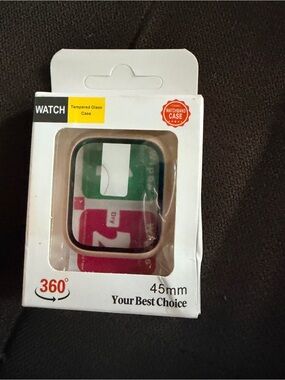 45mm Beige Tempered Glass Apple Watch Case Protector